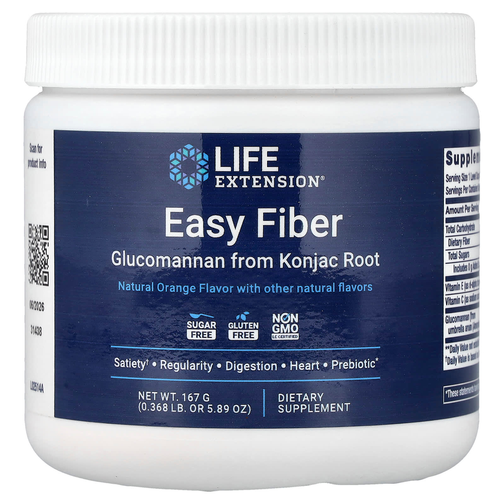 Life Extension, Easy Fiber, натуральный апельсин, 167 г (5,89 унции)