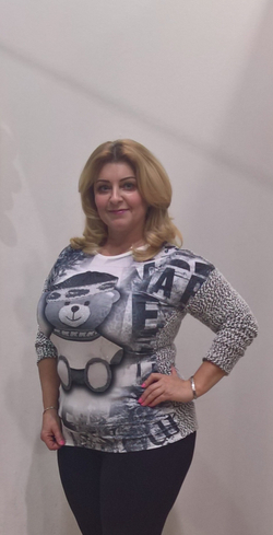 Буклированный джемпер с оригинальным рисунком