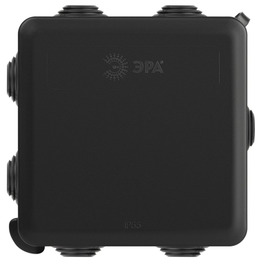 Распаячная коробка ЭРА KOR-80-80-50-7gv-MP-B черная 80х80х50мм с гермовводами 7 входов прямой монтаж IP55