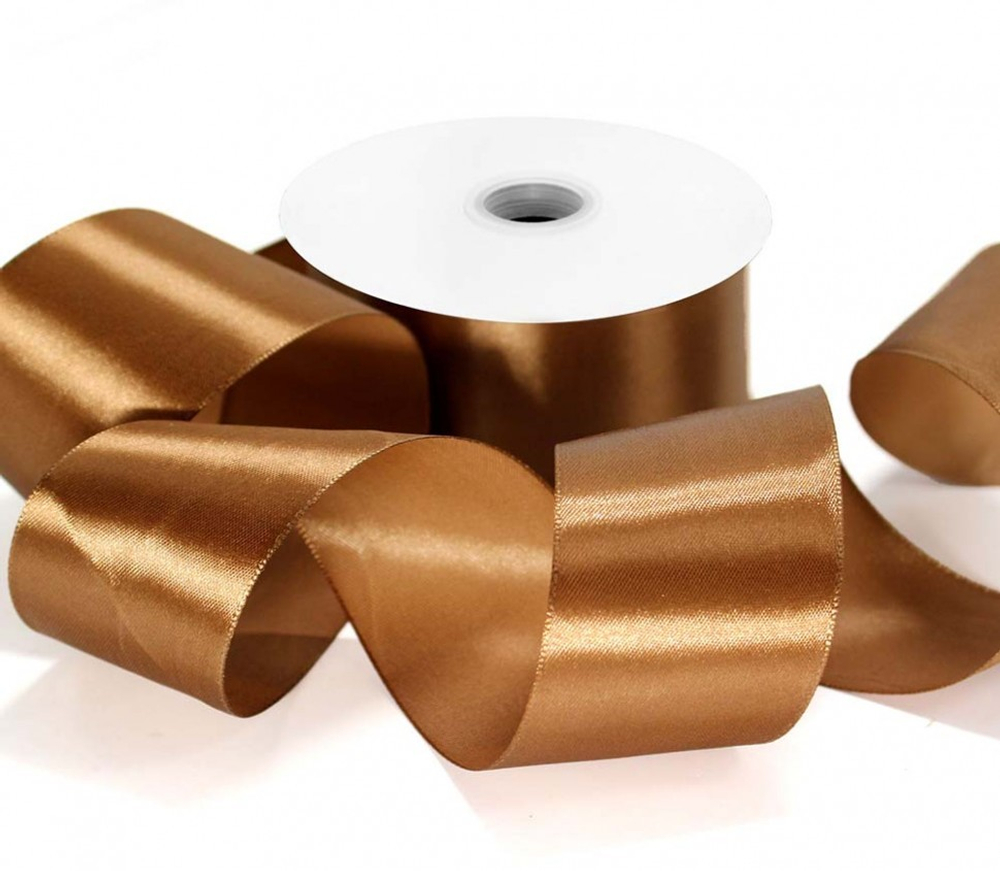 Лента Атласная 5см х 55м Сатин (Коричневый)