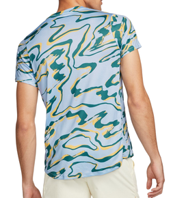 Мужская теннисная футболка Nike Court Dri-Fit Advantage Printed Top - cobalt bliss/white