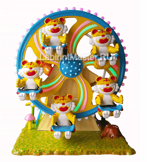 Электрическая Аттракцион карусель «Веселые тигрята», 3,6×2,8×2,7 м