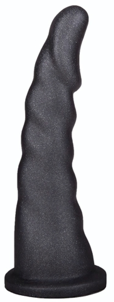 Женский страпон с чёрной насадкой и вагинальной пробкой - 18,5 и 10,5 см. (Цвет: черный)