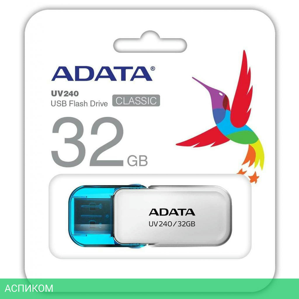 USB Flash-накопитель A-Data UV240 32GB White (AUV240-32G-RWH)
