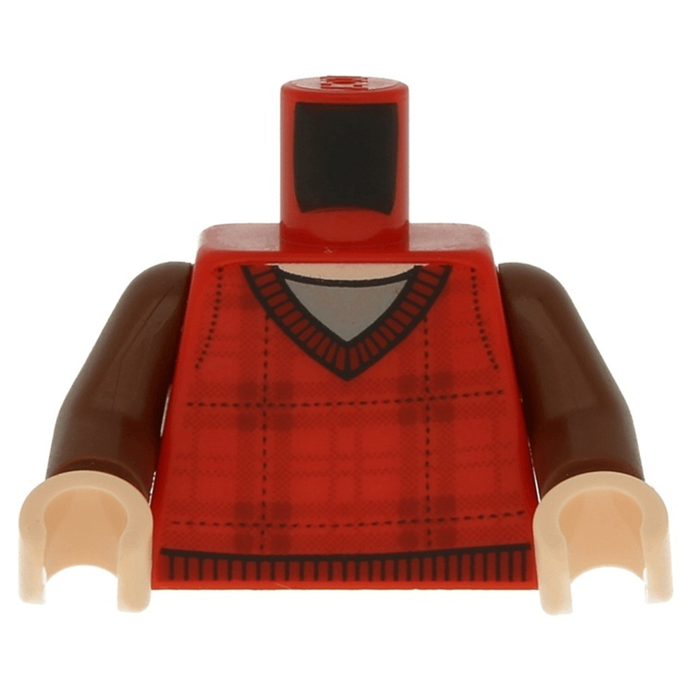 Клетчатый свитер поверх светло-голубовато-серой рубашки 973pb0754c01