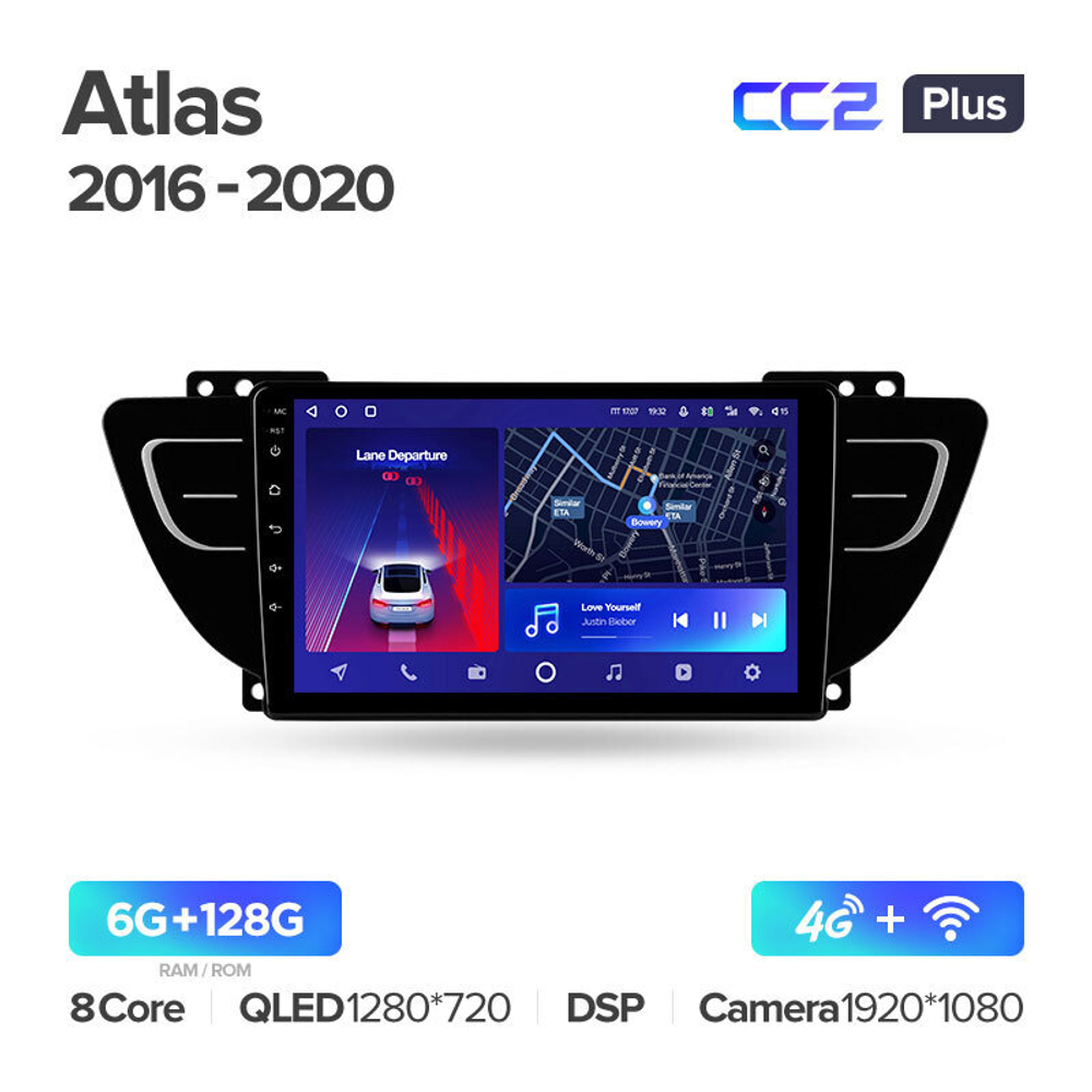 Teyes CC2 Plus 9" для Geely Atlas 2016-2020