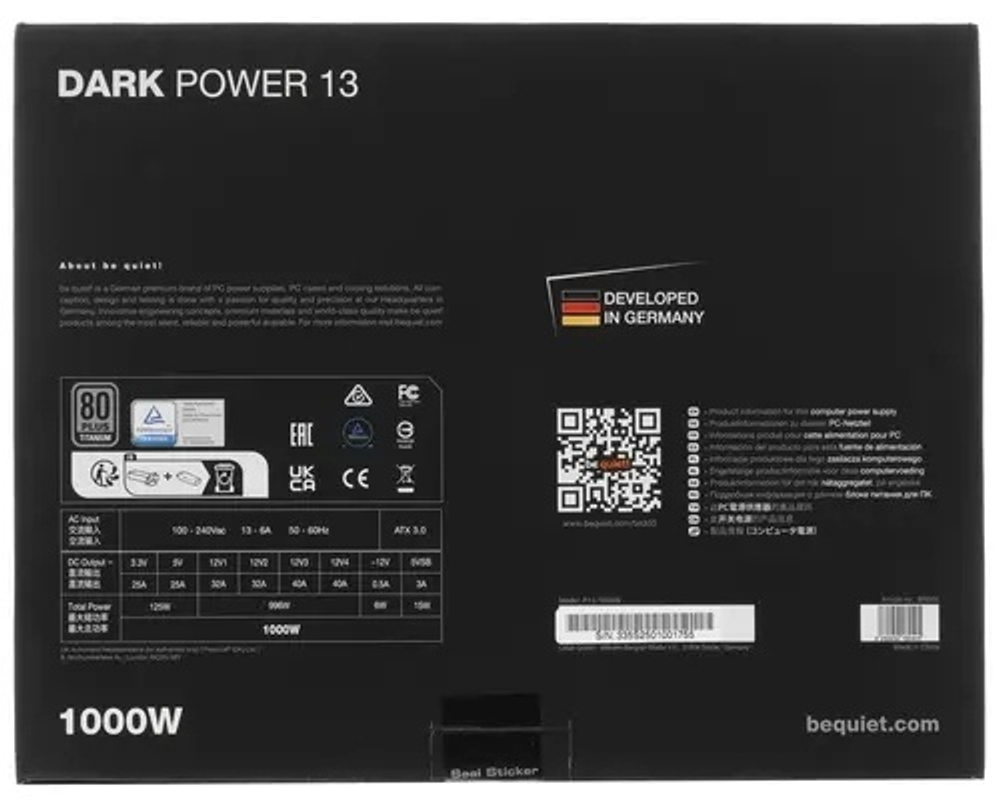 Блок питания Be quiet Dark Power 13 BN335 1000 Вт