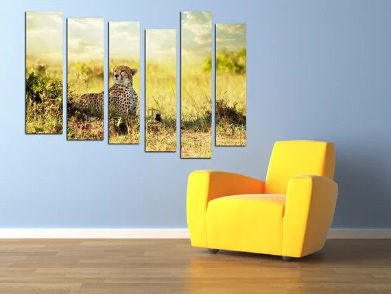 Модульная картина "Задумчивый гепард"