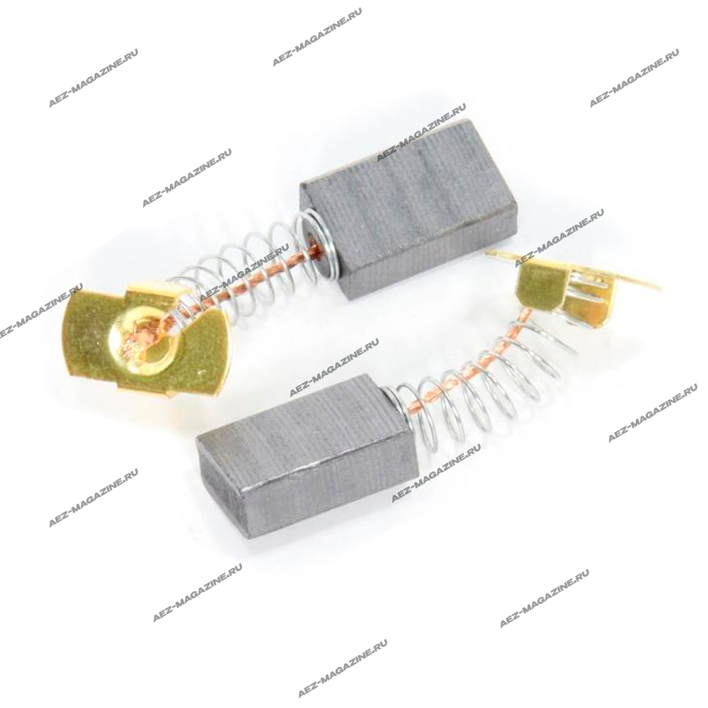 Электроугольная щетка 6х11х17 Прямоугольный пятак-уши,пружина (для Интерскол ПЦ-16-01)