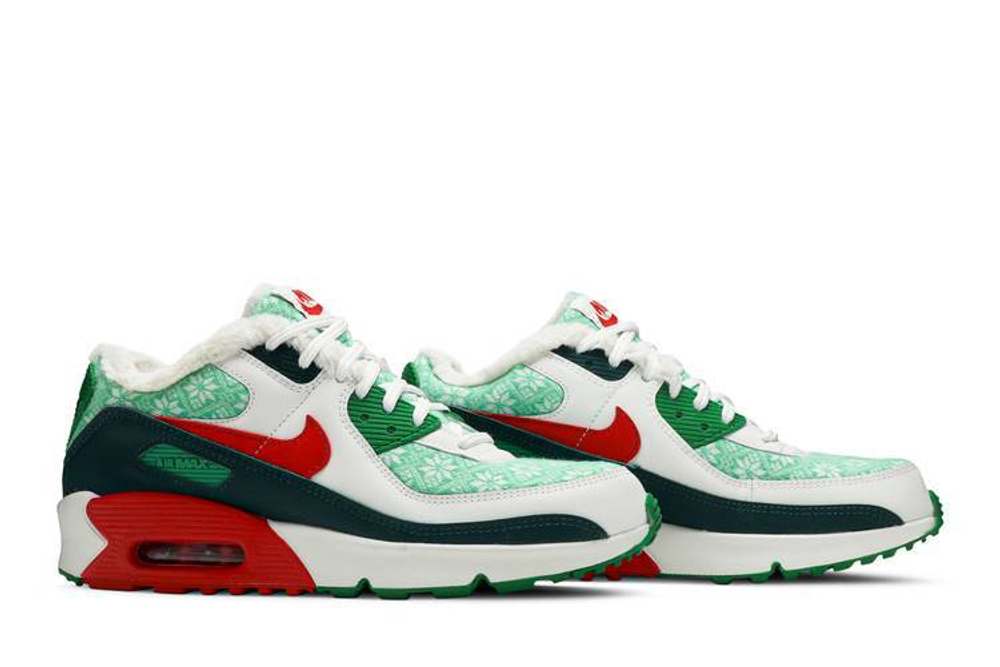 Кроссовки Nike Air Max 90 "Christmas 2020" GS (Подростковая размерная сетка)
