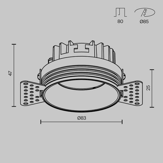 Встраиваемый светильник Maytoni Technical DL055-8W3-4-6K-TRS-B