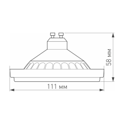 Лампа AR111-UNIT-GU10-15W-DIM Day4000 (WH, 120 deg, 230V) (Arlight, Металл) 025624