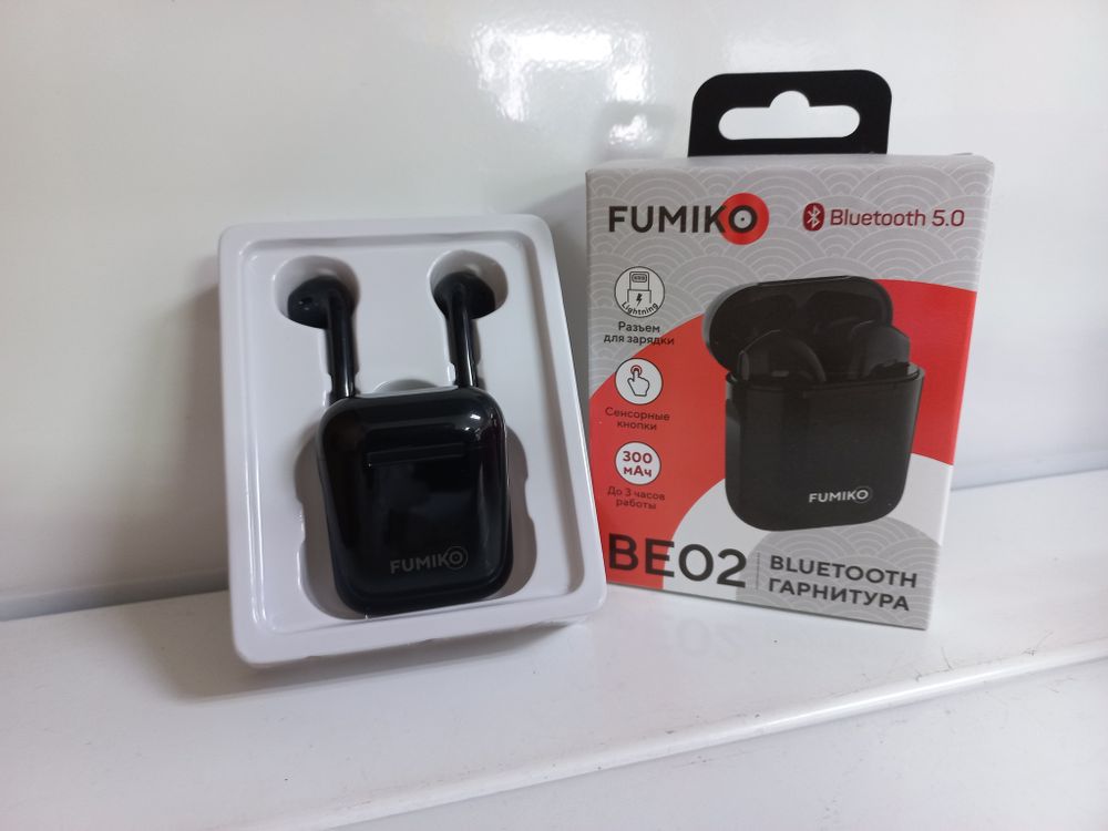 Беспроводные наушники TWS Fumiko BE02 Touch-сенсор черные