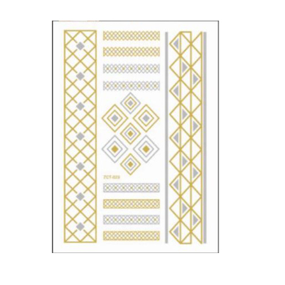 Временные флеш-тату "Решетка"  (лист 14х20 см)