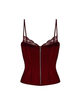 Tоп-бюстье корсетного типа из сатина и кружева