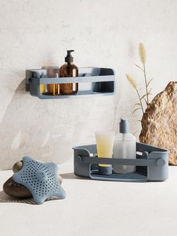 Органайзер для душа Flex Adhesive, голубой