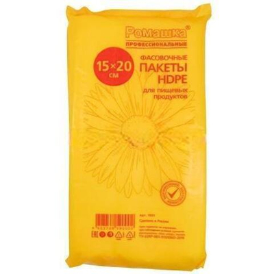 Пакет фасовочный ПНД 15х20 "Ромашка" с фальцами (1/10 упак.) 1501