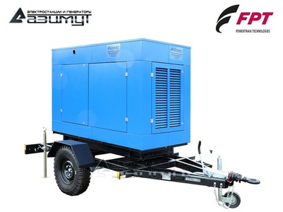 Дизельный генератор Азимут ЭД-50-Т400-2РПМ20 FTP-Iveco на шасси в капоте с автозапуском