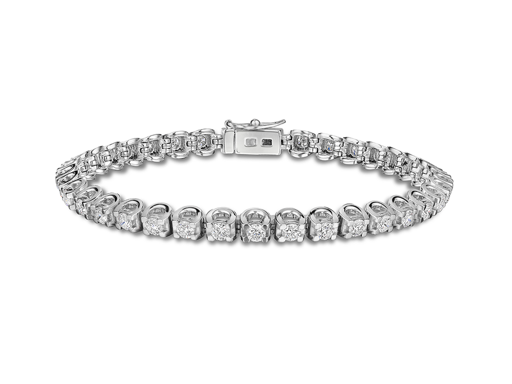 Теннисный браслет с бриллиантами общей массой 3 ct