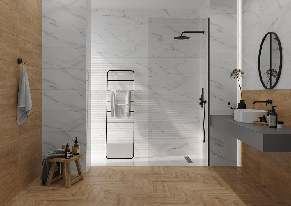Marble glossy white wall 02 300х900 (1-й сорт)