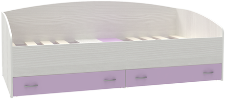 Кровать с выкатными ящиками КарИВи Кадет Белое Дерево Ирис