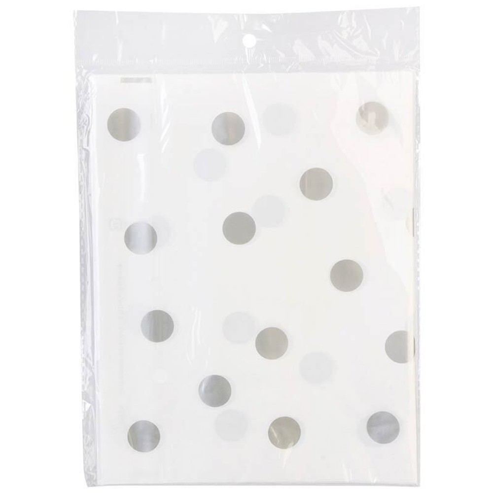 Пакет подарочный с затягивающей лентой 22,5*34см 10шт "Конфетти", серебряный