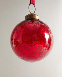 ZARA HOME ЕЛОЧНОЕ ИГРУШКА В ФОРМЕ ШАРА, КРАСНЫЙ