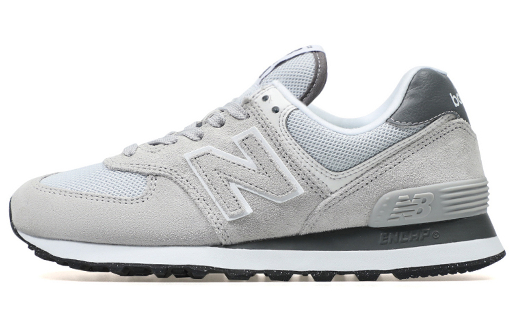 New Balance NB 574 retro fabric leather non-slip wear-resistant breathable low-top casual running shoes for men and women the same gray