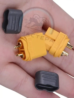 Разъем Xt 60 с кожухом 10 шт. Комплект из пары двух-контактных разъемов Xt 60 (мама + папа; 5 пар, 10 шт.))