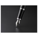 Ручка перьевая PARKER "IM Core Black Lacquer CT", корпус черный глянцевый лак, хромированные детали, синяя, 1931644