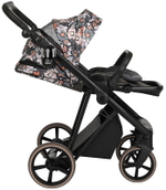 Детская коляска Roan Sol Flowers 3 в 1 с автокреслом Pituso Baesa Pro Black,Beige Canopy RSF/5003 Forest Clearing/Black