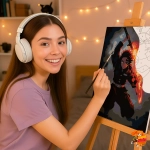 Картина по номерам Клинок рассекающий демонов Танджиро Камадо