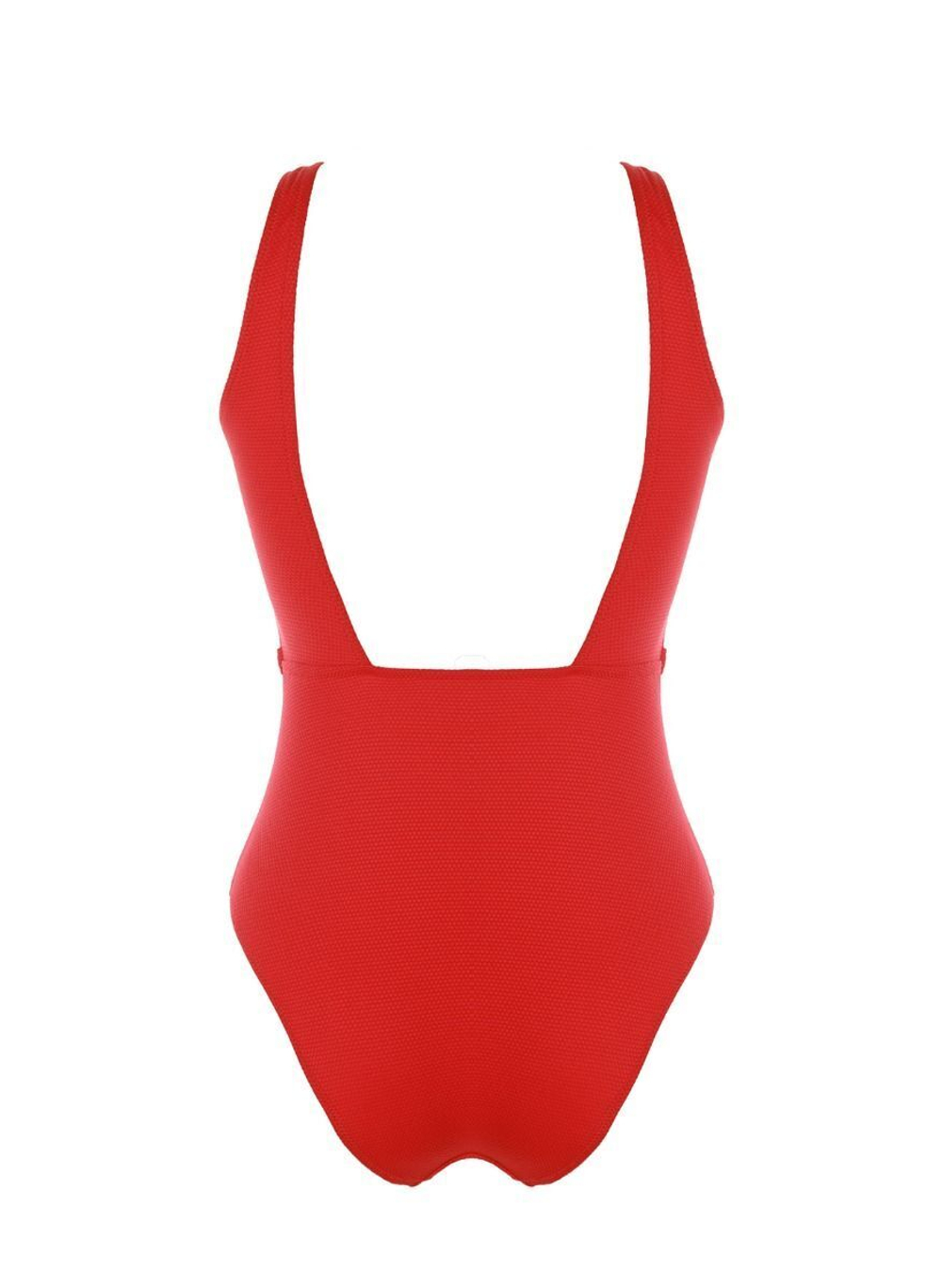 Совместный купальник с декоративным поясом под грудью (Размер: B/M) (Цвет: красный)