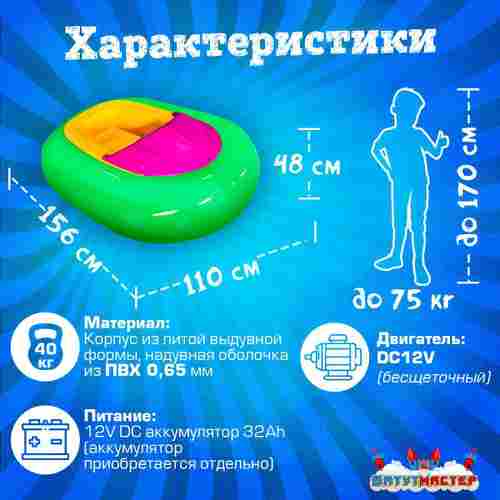 Электрическая бамперная лодка «Манго Зелёный 2» на часовом механизме