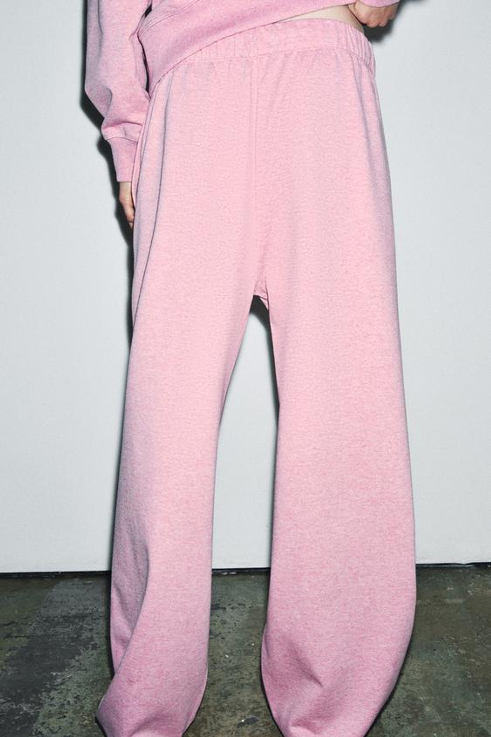 ZARA БРЮКИ ИЗ МЯГКОЙ ТКАНИ ZA, РОЗОВЫЙ МЕЛАНЖ