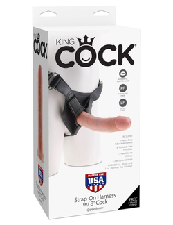 Телесный страпон на трусиках Strap-on Harness Cock - 20,3 см.