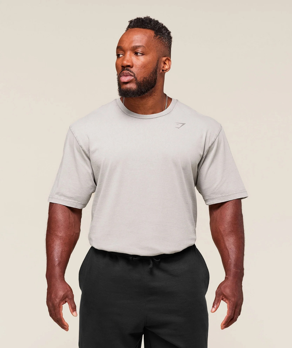 Футболка GYMSHARK Power Washed T-Shirt Smokey Grey