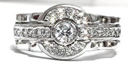 Ювелирное мужское кольцо из серебра с фианитами