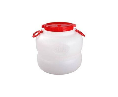 Канистра для воды Для туризма отдыха на природе и похода Пластиковая 30 литров для кемпинга Бочка ДАЧНАЯ круглая горловина 195 мм белая 10193055