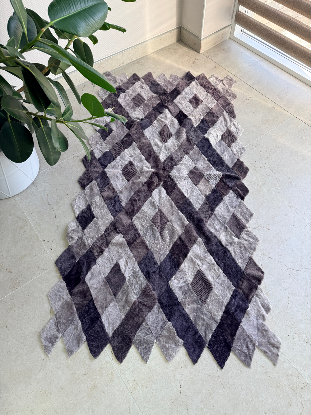 Покрывало меховое ковер из шкуры овчины