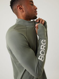 Мужская теннисная кофта Björn Borg Borg Midlayer Half Zip - castor grey