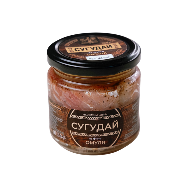 Сугудай из омуля филе-ломтики в масле, 190 г
