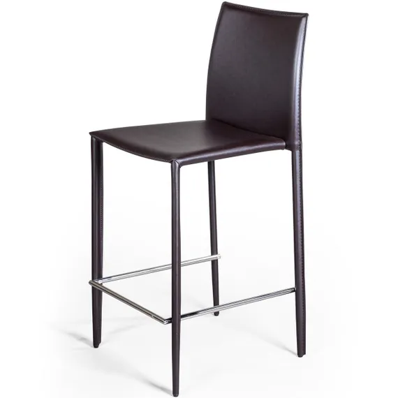 Полубарный стул Rolf темно-коричневая кожа