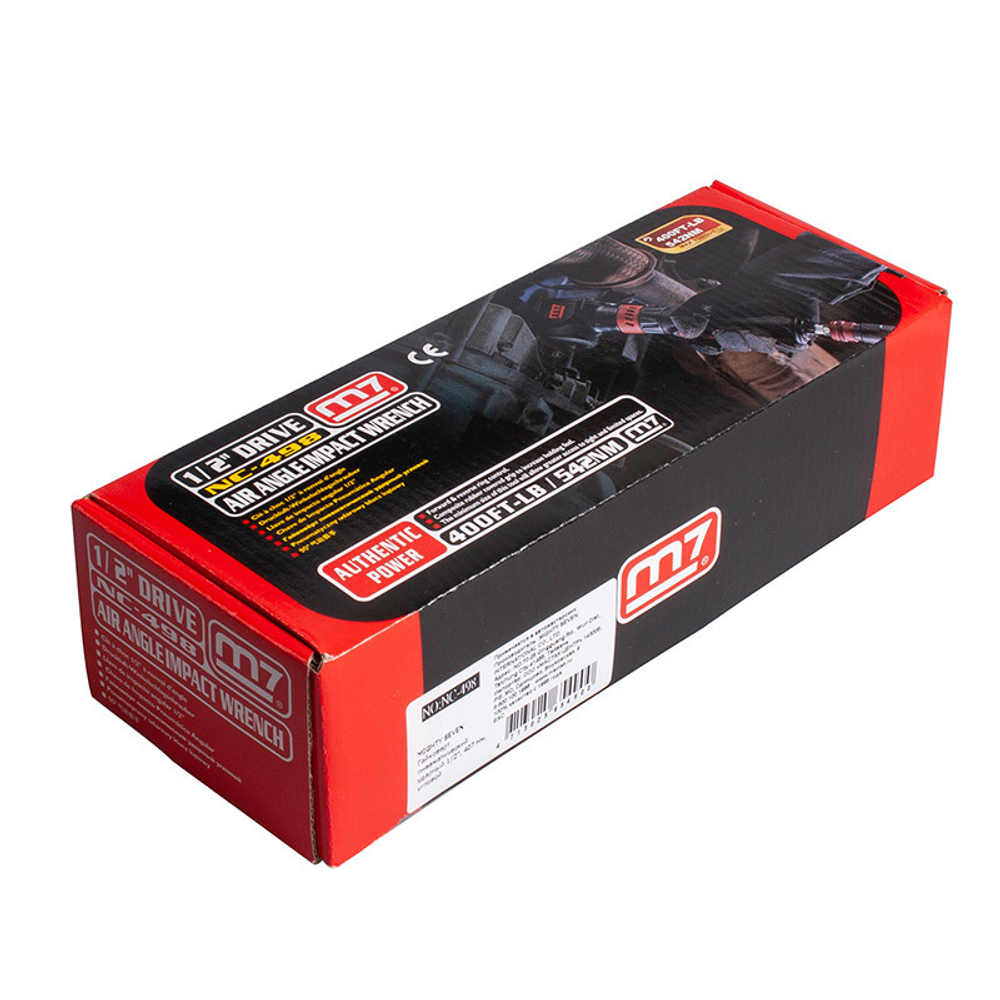 MIGHTY SEVEN (NC-498) Гайковерт пневматический ударный 1/2", 542 Нм, угловой