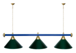Лампа STARTBILLIARDS 3 пл. (плафоны зеленые,штанга золотая,фурнитура золото)