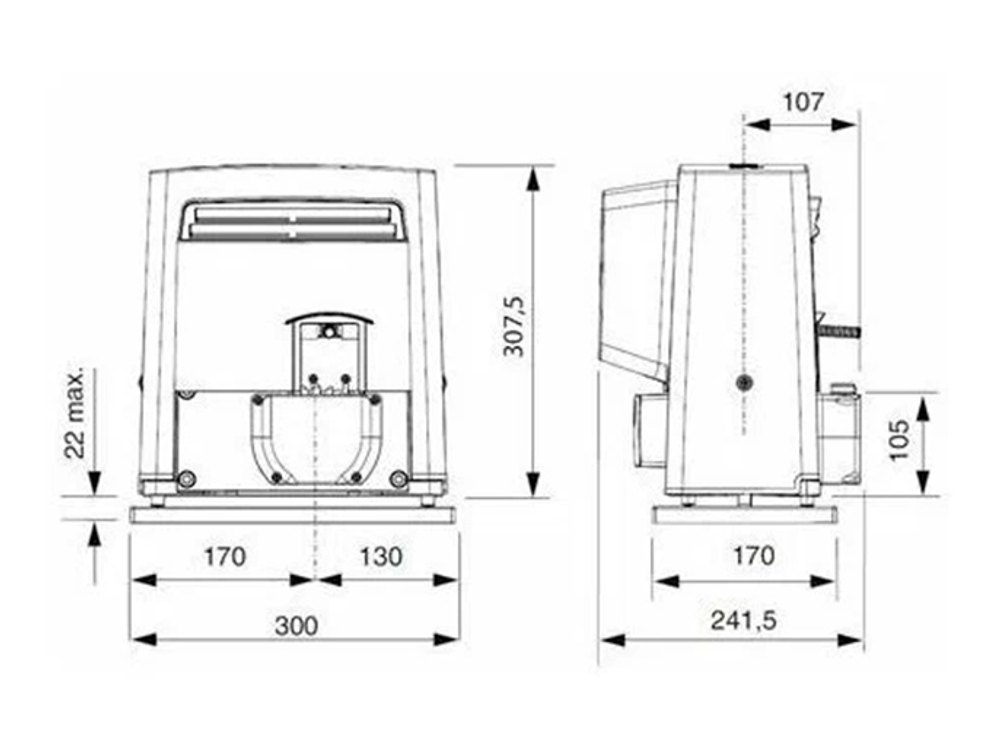 CAME BX708AGS привод для откатных ворот до 800кг (230В)