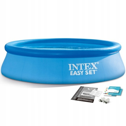 яяБас  Бассейн  с надувным бортом 244х61см Intex Easy Set 1942л