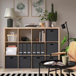 IKEA TJENA  (ИКЕА ТЙЕНА)  -  Контейнер с крышкой, черный, 32x35x32 см