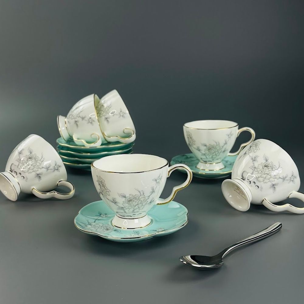 Lenardi 555-129 Кофейный набор 12пр.140мл SABRINA в под.уп.(х6)Костяной фарфор