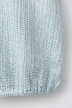 ZARA КОМБИНЕЗОН В ПОЛОСКУ, ЭКРЮ/СИНИЙ